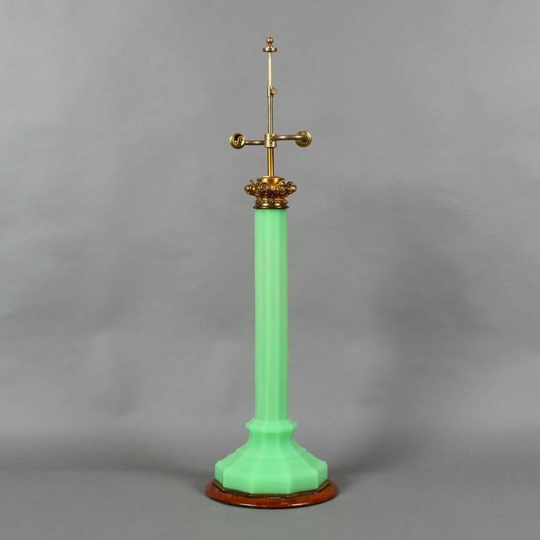 Victorian opaline glass lamp