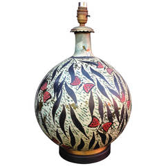 Painted glass vase lamp Painted glass vase lamp