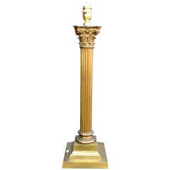 Brass column lamp