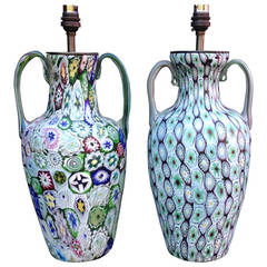 Two large Millifore Vase Lamps