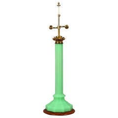 Victorian opaline glass lamp