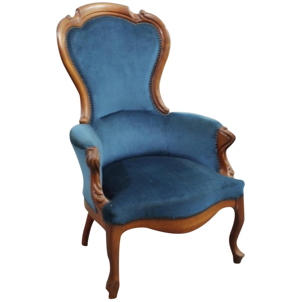 19th Century Mahogany Dutch Voltaire Chair For Sale