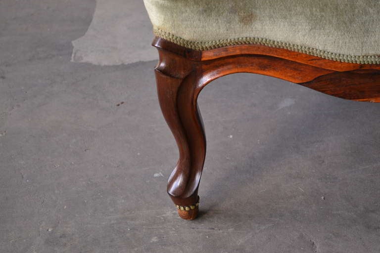 Victorian Set of Two 19th Century German Rosewood Nursing or Slipper Chairs For Sale