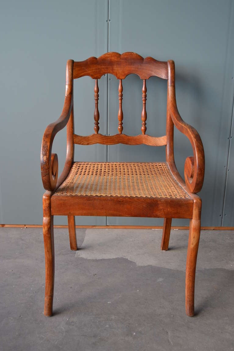 Neoclassical Dutch Mahogany Armchair