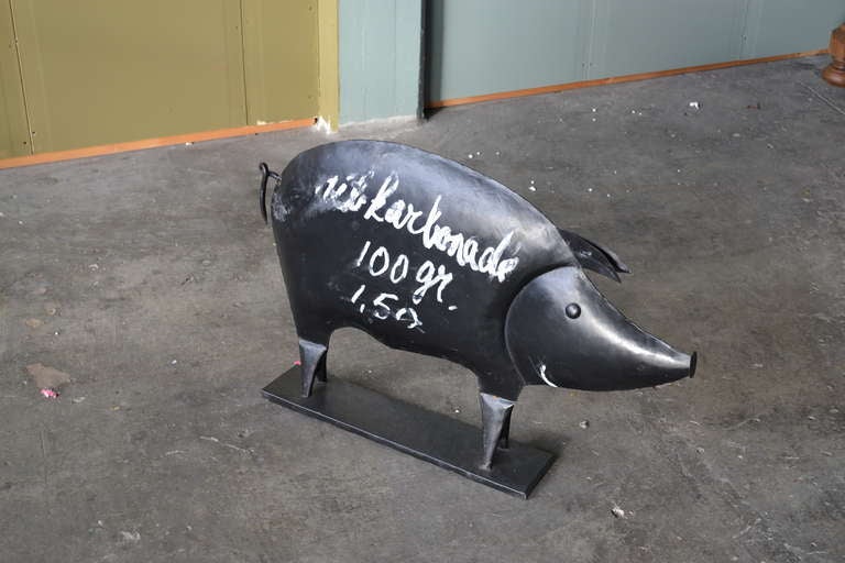 Dutch A Rare Vintage Double Sided Sheet Iron Butcher's Shop Sign Only This Saturday Sale