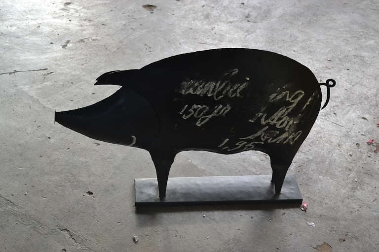 Rustic A Rare Vintage Double Sided Sheet Iron Butcher's Shop Sign Only This Saturday Sale
