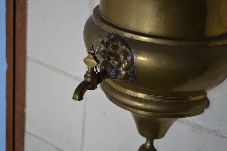 Louis XVI 18th Century Dutch Brass Lavabo in White and Manganese Tiles For Sale