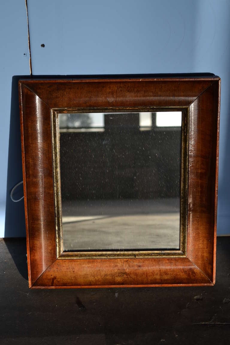 19th Century Small Biedermeier Mahogany Mirror