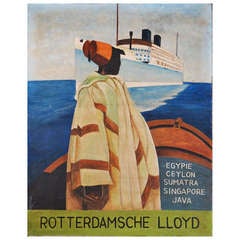 Vintage Rotterdamsche Lloyd Steamer "Patria"- Painted Poster Only This Saturday Sale