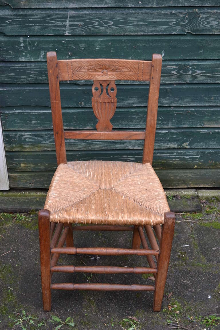 Set of Five Rustic Dutch Owl Chairs