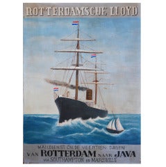 - Rotterdamsche Lloyd Steamsailor "Batavia"- Painted Poster Only This Saturday Sale