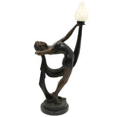 Antique Exquisite, Striking Bronze Sculpture of a Female Gymnast