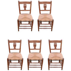 Set of Five Rustic Dutch Owl Chairs