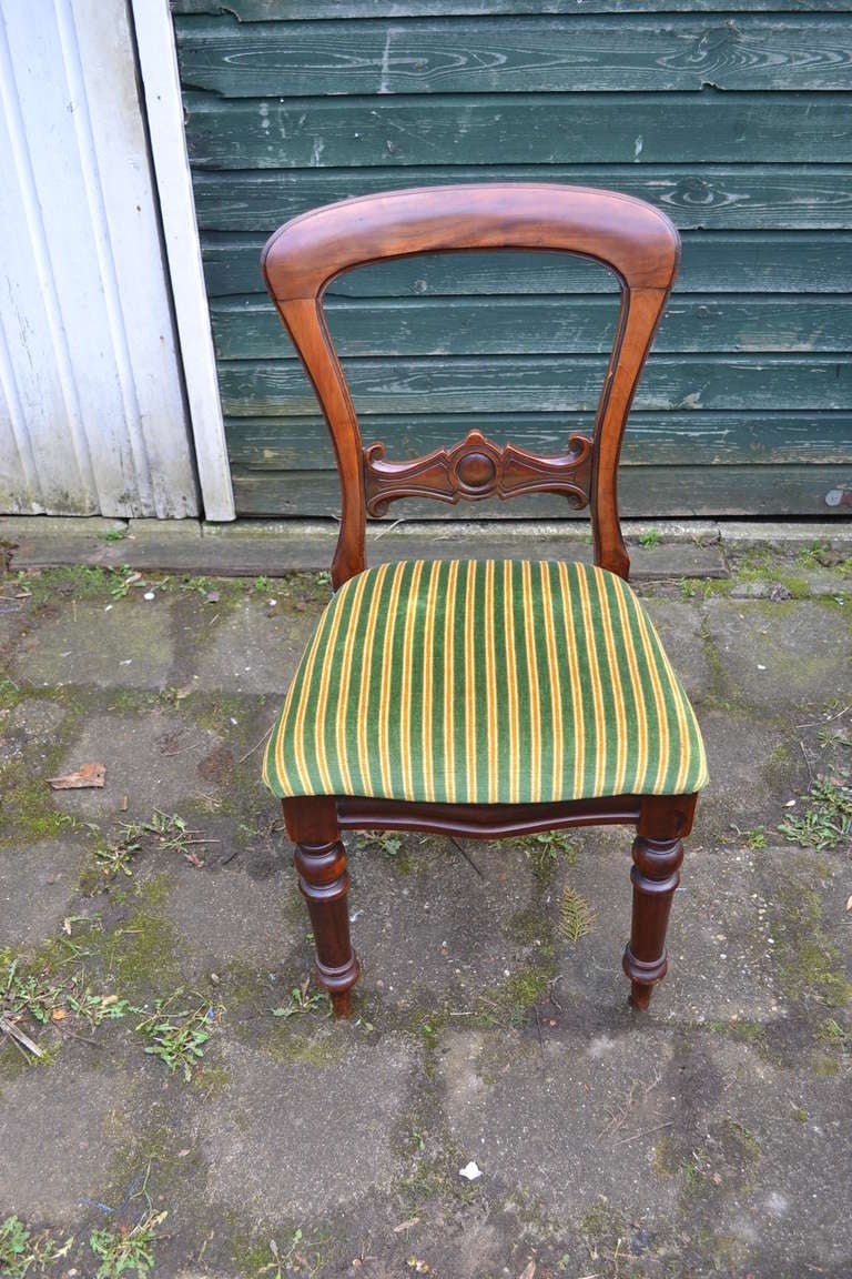 Dutch 19th Century Mahogany Table + Set of Four Mahogany Side Chairs