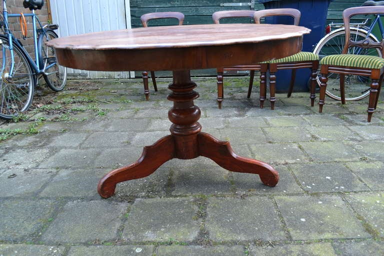 19th Century Mahogany Table + Set of Four Mahogany Side Chairs 2
