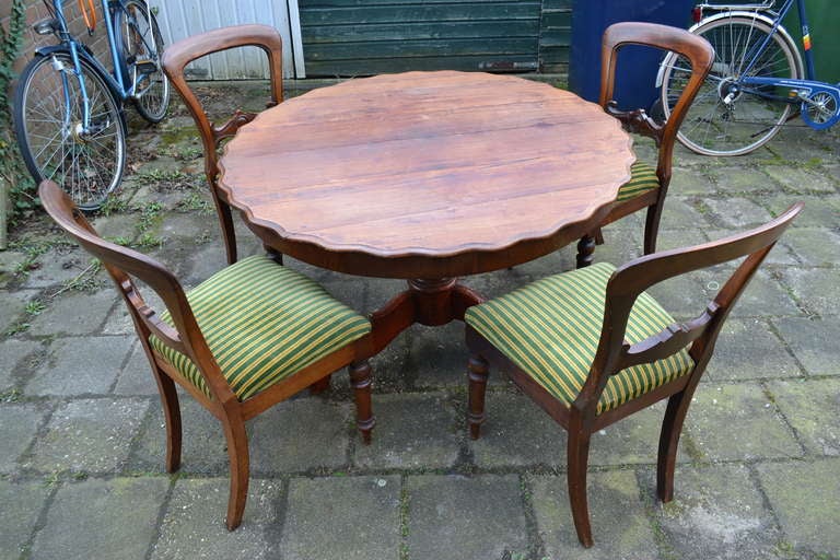 19th Century Mahogany Table + Set of Four Mahogany Side Chairs 3