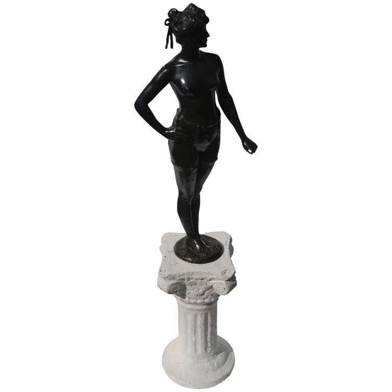 Bronze of a Young Woman by Swedish Sculptor Carl Milles For Sale