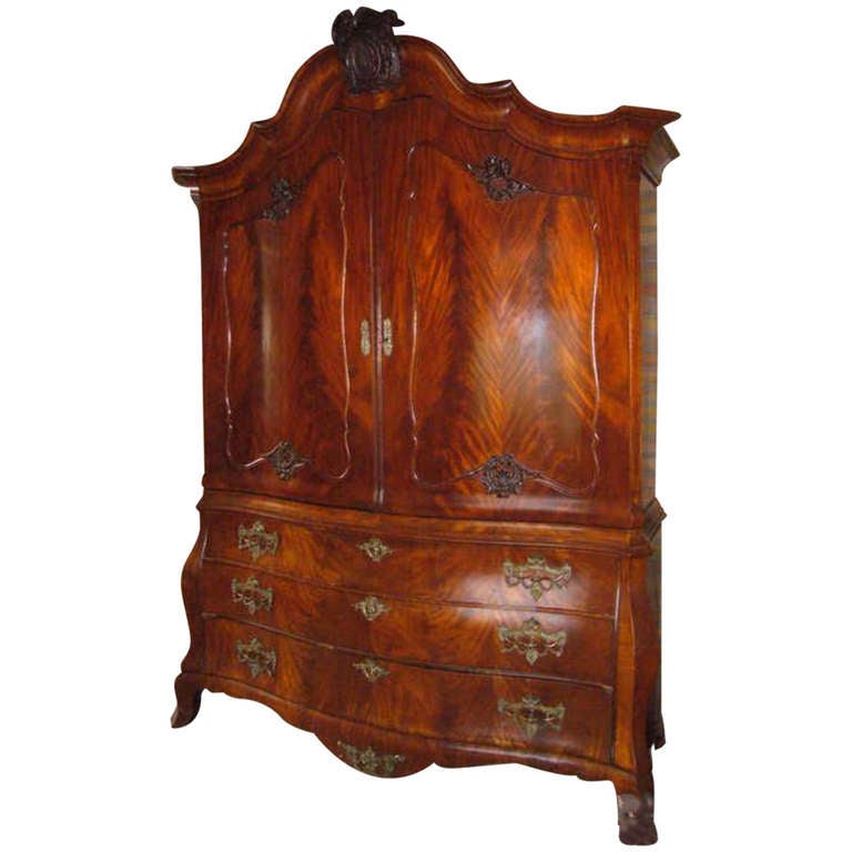 Mahogany Cabinet-on-Chest, Dutch, circa 1770 For Sale