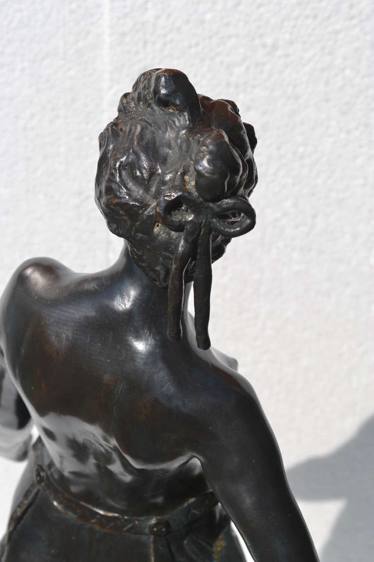 Bronze of a Young Woman by Swedish Sculptor Carl Milles In Excellent Condition For Sale In Werkendam, NL