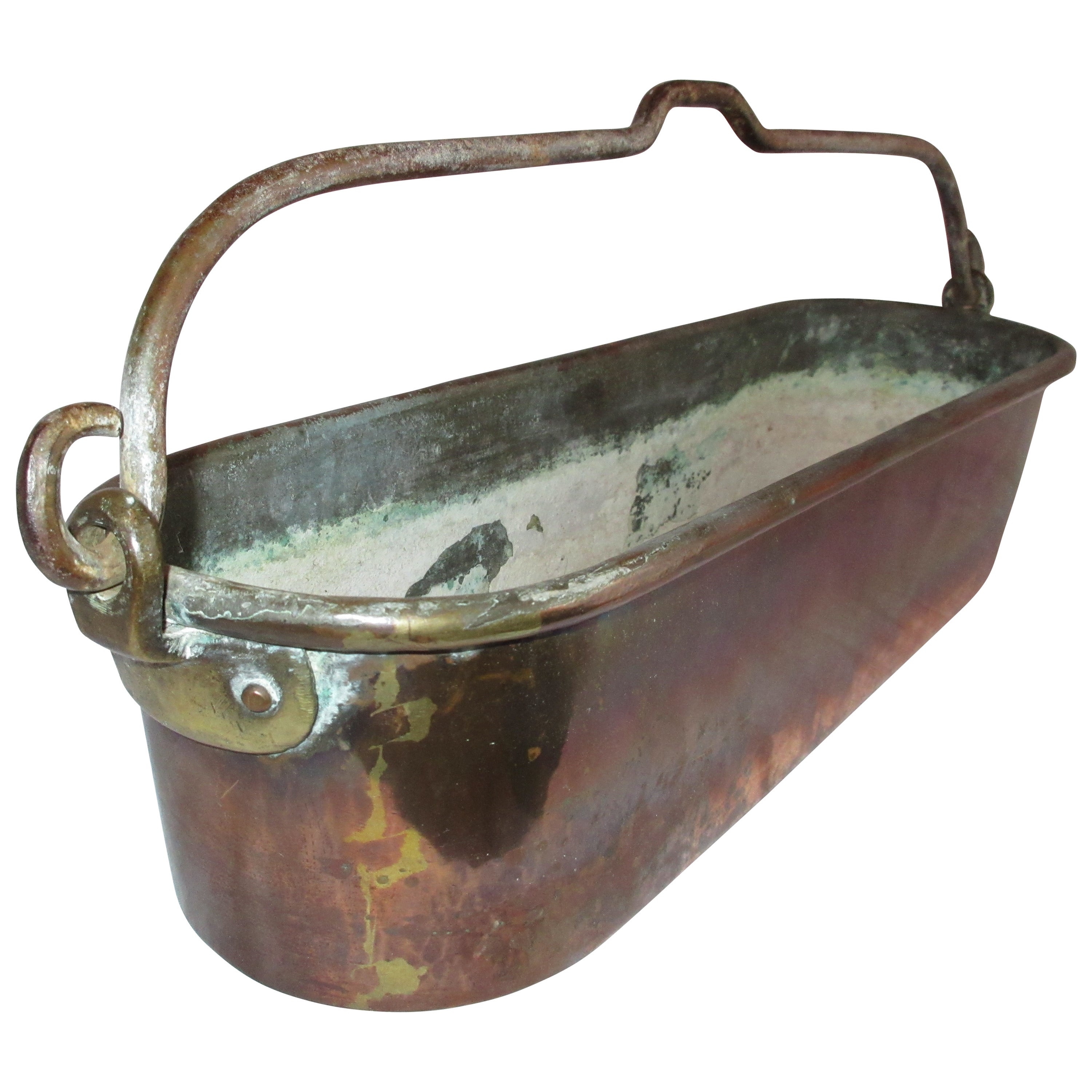 18th Century Dovetailed Large Copper Hare-Roasting Pan For Sale