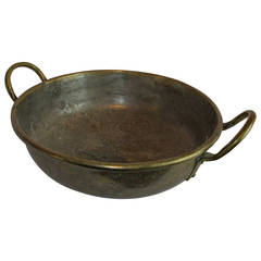 Antique Brass 'Gratin Dish' or 'Gratinating Pan' with Ears