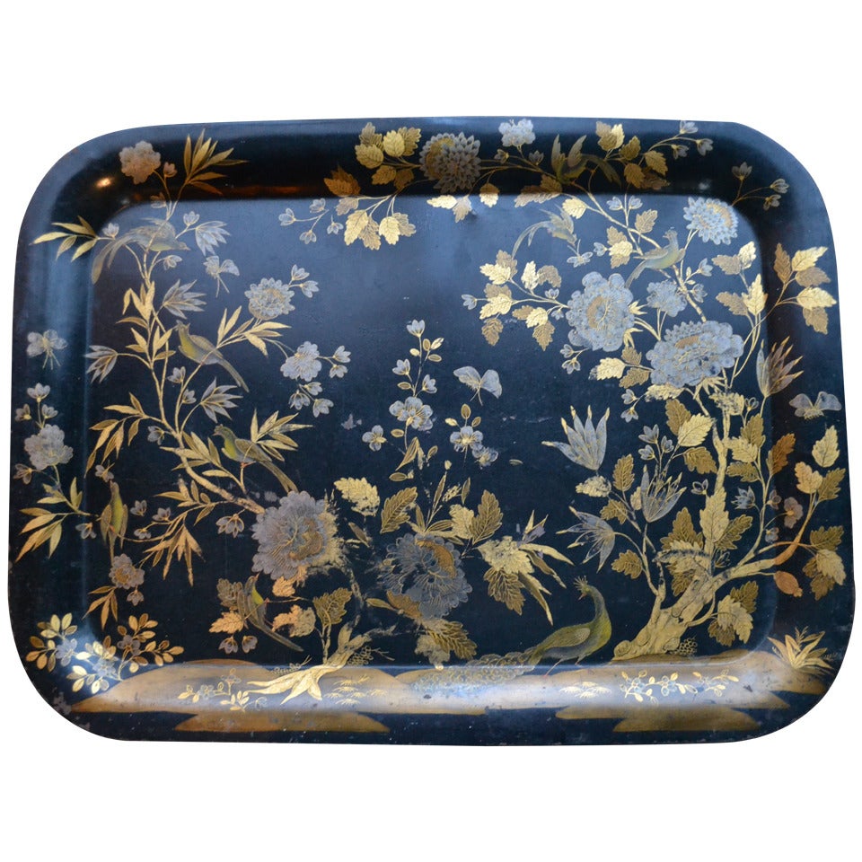 Antique Pontypool Tray of the Regency Period For Sale
