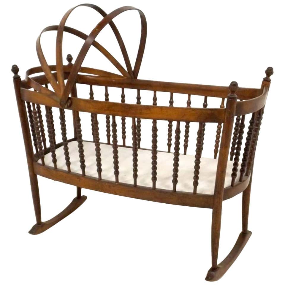 A Dutch Wooden Rocking Cradle at 1stDibs
