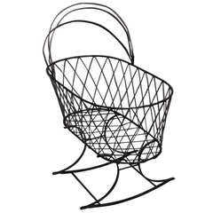 Dutch Woven Iron Wire Rocking Cradle