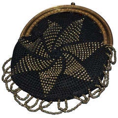 Empire 18-Karat Golden Purse Frame with Beaded Bag