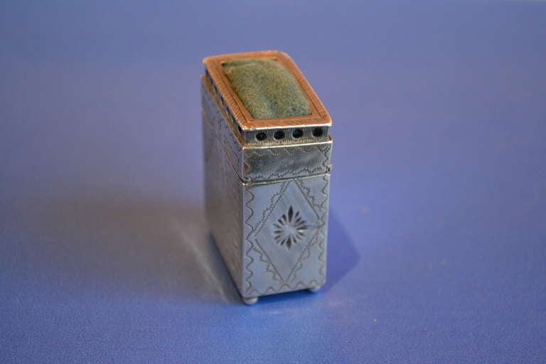 Empire Rare Dutch Silver Snuff-Box in the Form of a Cabinet For Sale