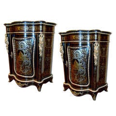 A Pair Of Nap III Cabinets, Ormolu-mounted, ebonised Wood And Boulle Marquetry