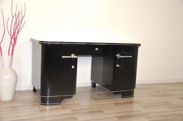 Modern Black Piano Lacquer  Desk For Sale