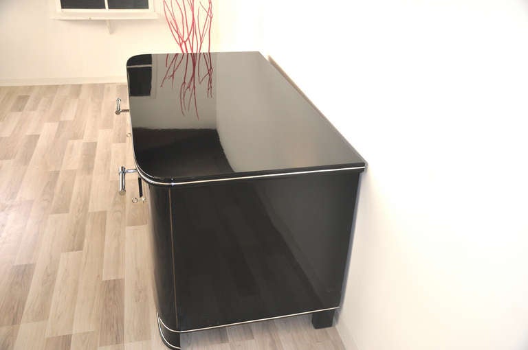 Contemporary Black Piano Lacquer  Desk For Sale