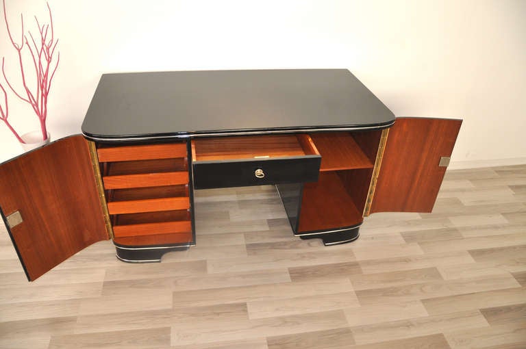 Black Piano Lacquer  Desk For Sale 1