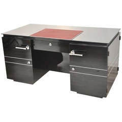 French Art Deco Desk with Red Interior 11