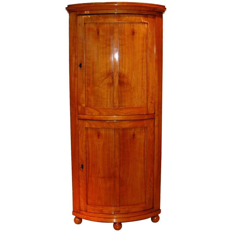 Biedermeier Corner Cabinet Made Of Cherry Wood 1830