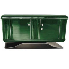 Illuminated Art Deco Dresser in Jaguar Racing Green