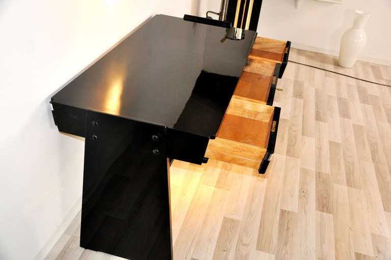 Bauhaus Desk in High Gloss Black For Sale 3