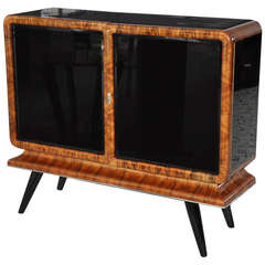 French Art Deco TV dresser walnut 1930