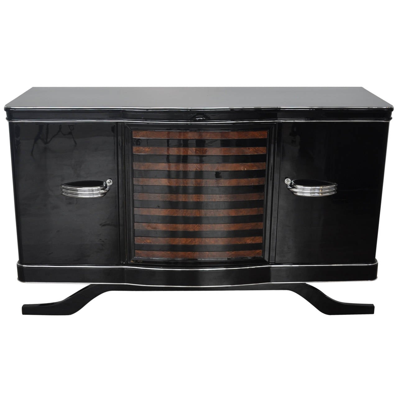 Art Deco Sideboard with Banded Walnut Veneer at 1stdibs