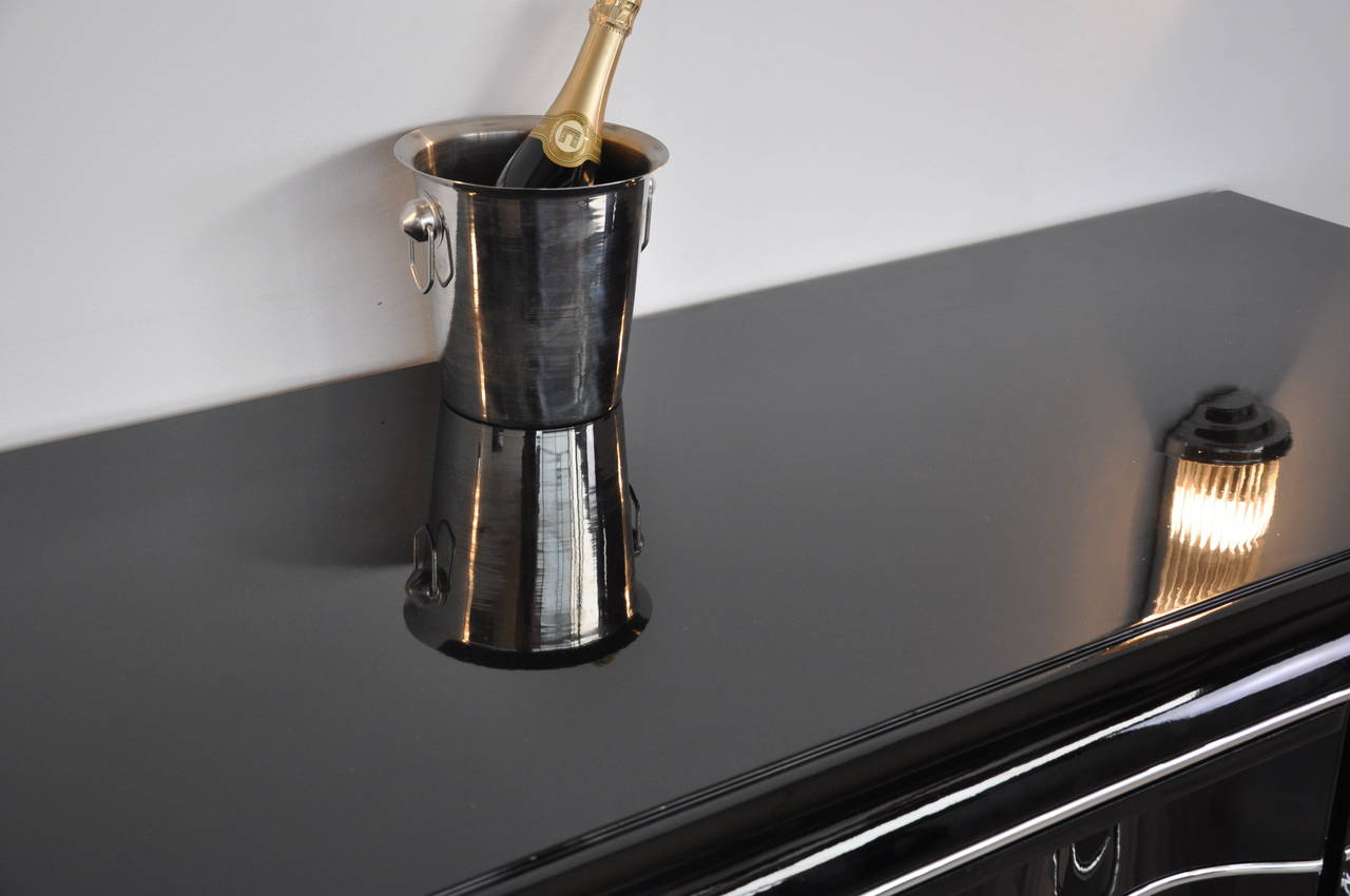 Extra Big Art Deco Chromliner Sideboard For Sale at 1stdibs