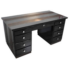 Art Deco Desk with Snake Leather Details 10