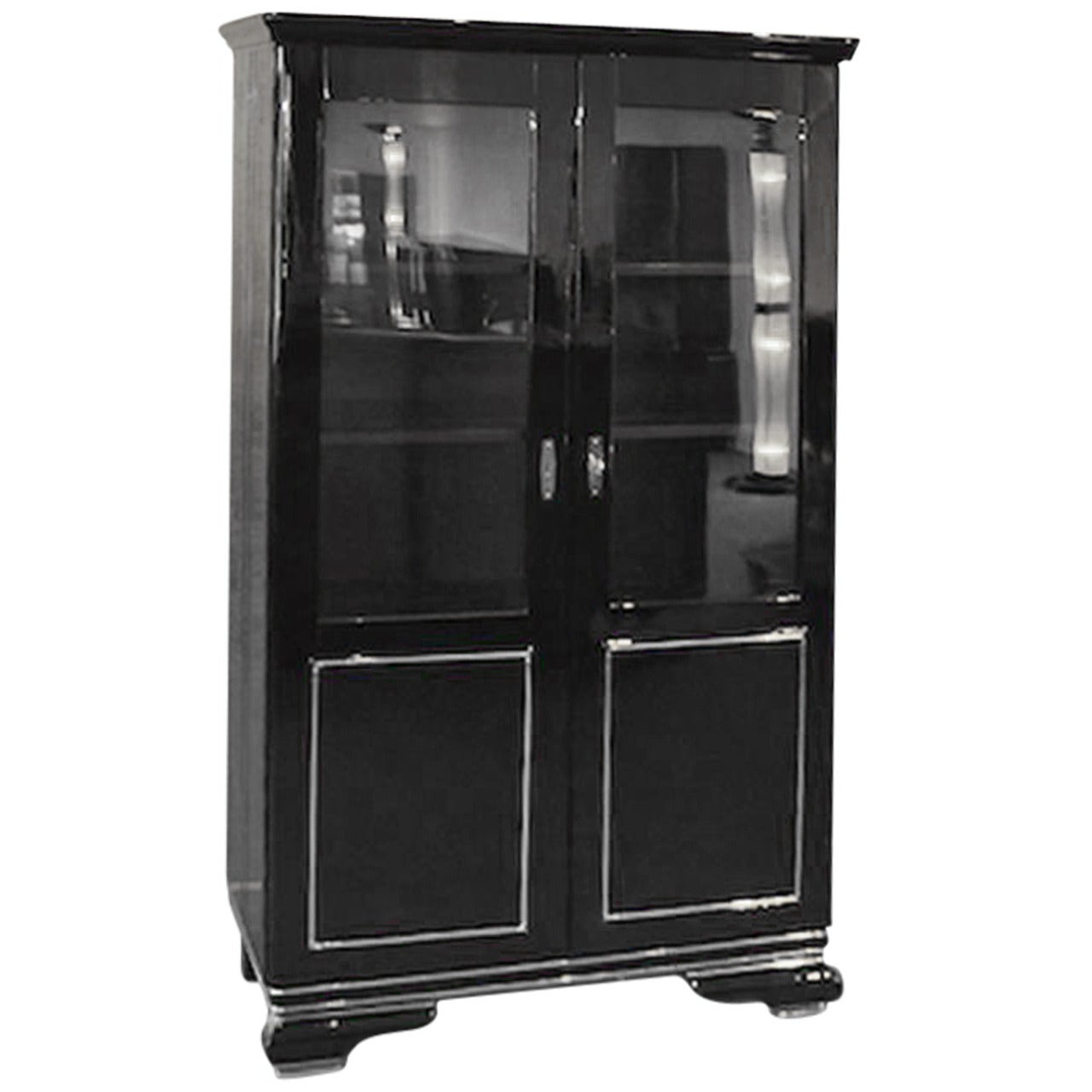 Art Deco Display Cabinet with beautiful Chromestrips