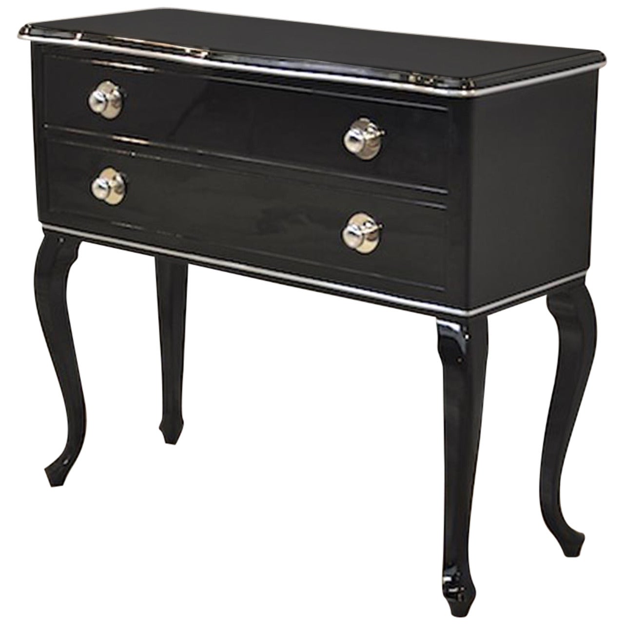 French Art Deco Commode with Curved Legs