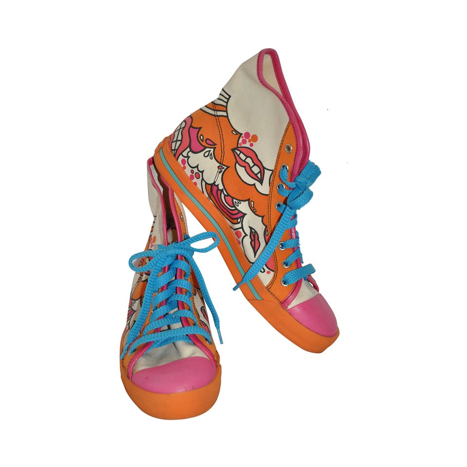 Marc Jacobs Ladies "Oceans of Lips" High-Top Sneakers For Sale at 1stDibs | marc  jacobs pumps