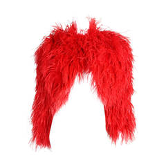 Retro 1980's Lipstick Red Ostrich Feather Jacket