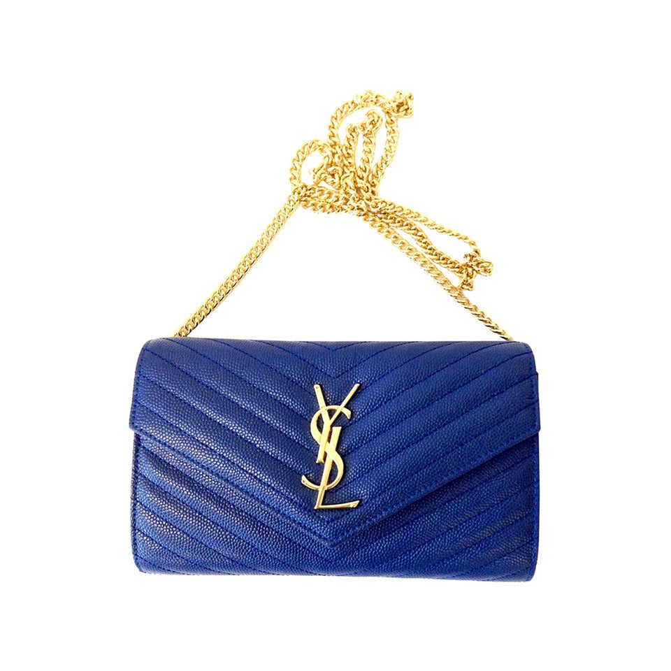 2013 YSL Saint Laurent Chevron Convertible clutch with chain $1800