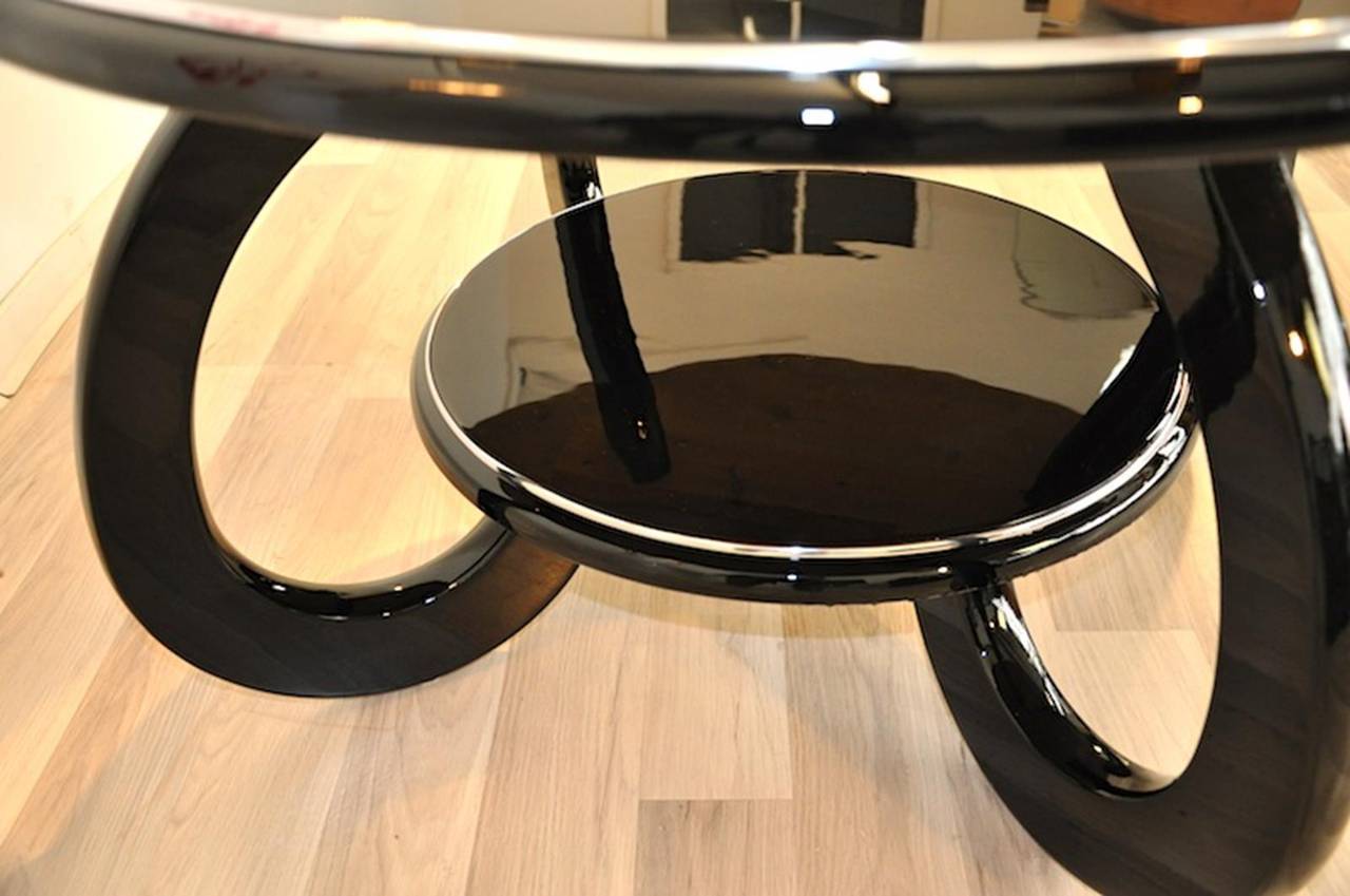 French Round Art Deco Coffee Table