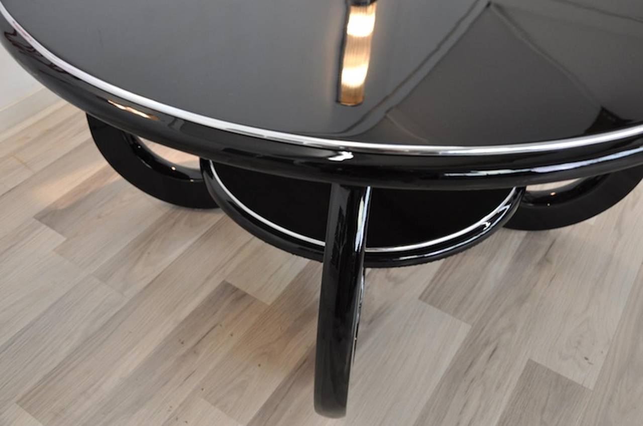 Polished Round Art Deco Coffee Table