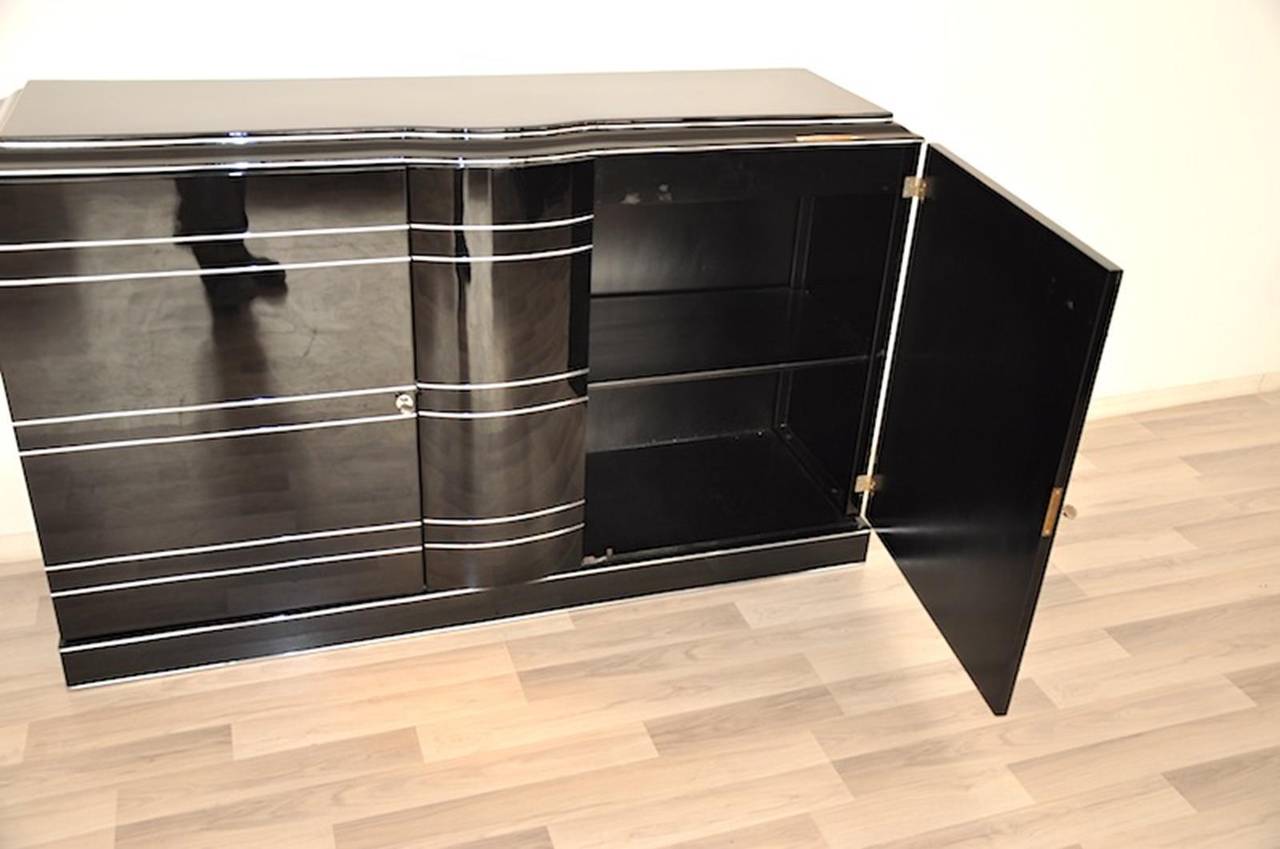 Lacquer Art Deco Sideboard and Chromeliner
